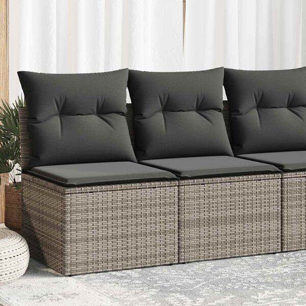 vidaXL Set Divano Giardino 2 pz con Cuscini Grigio Polyrattan Acacia