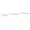 vidaXL Supporto per Monitor Bianco 100x35x8cm Vetro Temperato Metallo