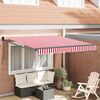 vidaXL Tenda Retrattile Rosso e Bianco 350 x 250 cm