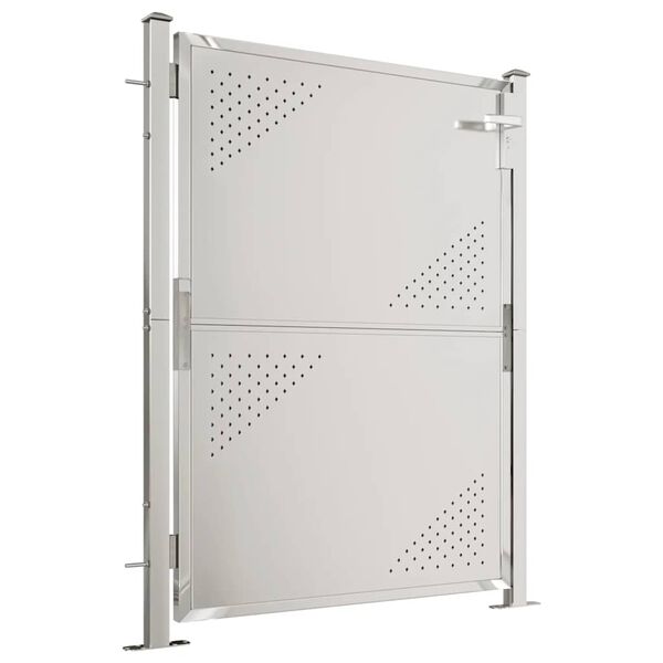 vidaXL Cancello da giardino 100x120 cm in acciaio inox