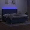 vidaXL Letto a Molle con Materasso e LED Blu 180x200 cm in Tessuto