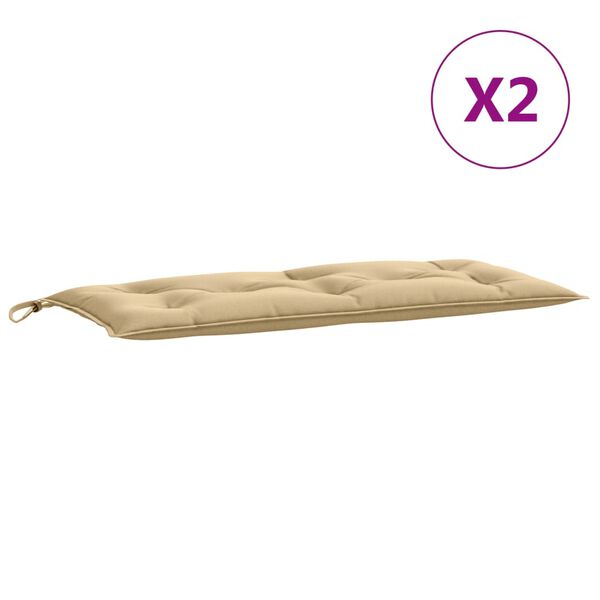 vidaXL Cuscini Panca Giardino 2pz Beige Mélange 100x50x7cm Tessuto