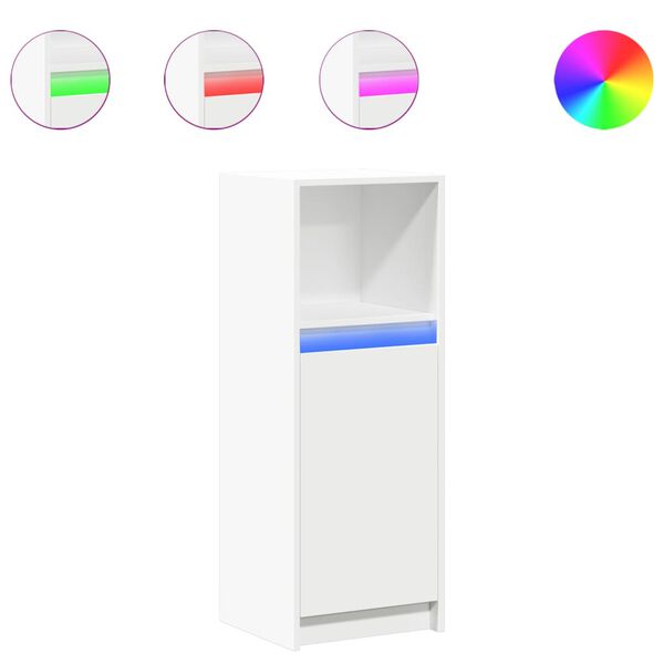 vidaXL Credenza con LED Bianca 38x34x100 cm in Legno Multistrato