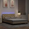 vidaXL Giroletto con LED senza Materasso Crema 120x200 cm Tessuto