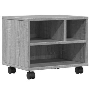 vidaXL Supporto per Stampante con Ruote Grigio Sonoma 41x32x34,5 cm