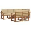 vidaXL Set di divani da esterno 7 pz Naturale e Beige