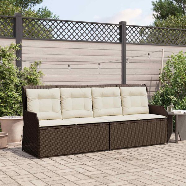 vidaXL Panchina da giardino Marrone polyrattan