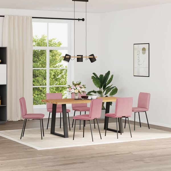 vidaXL Sedie da Pranzo 6 pz Rosa in Velluto