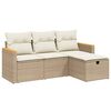 vidaXL Set Divano da Giardino 4 pz con Cuscini Beige in Polyrattan