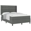 vidaXL Letto a molle con cuscino Grigio scuro 200 x 160 cm Tessuto