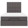 vidaXL Struttura Letto Pouf con Materasso Grigio 120x200 cm Similpelle