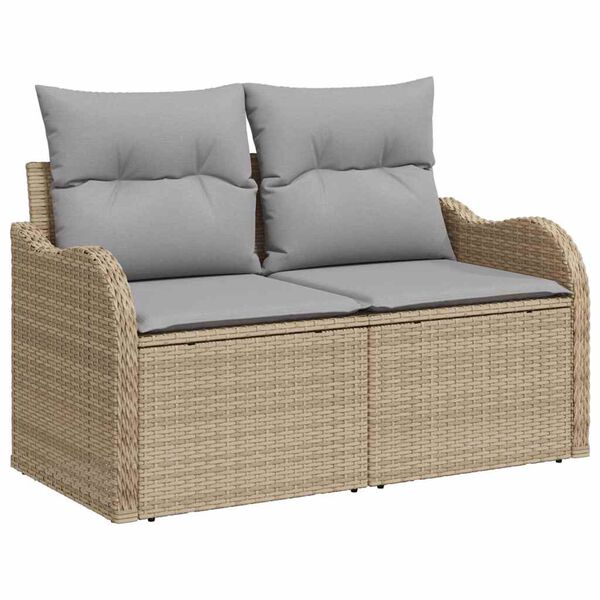 vidaXL Set Divano da Giardino 8 pcs Beige e Grigio Chiaro polyrattan