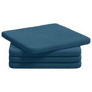 vidaXL Cuscini per Seduta 4 pz Velluto Blu 40 x 40 x 3 cm
