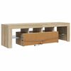 vidaXL Mobile Porta TV con Luci LED Rovere Sonoma 140x36,5x40 cm