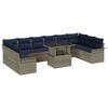 vidaXL Set Divano da Giardino 11 pz Grigio Rattan in Polipropilene