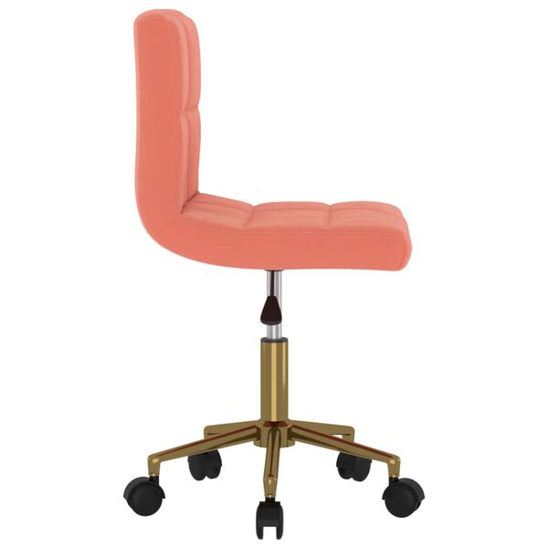 vidaXL Sedia da Pranzo Girevole Rosa in Velluto