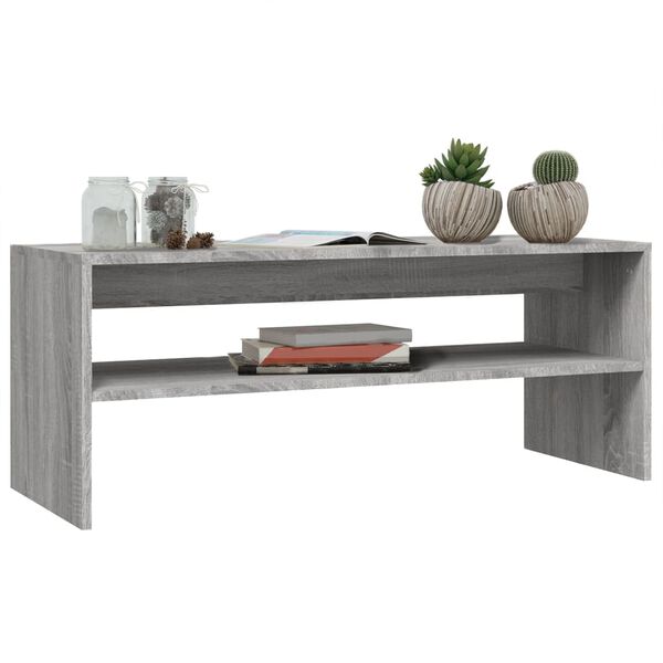 vidaXL Tavolino da Salotto Grigio Sonoma 100x40x40cm Legno Multistrato