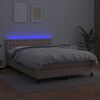 vidaXL Giroletto Molle Materasso e LED Cappuccino 140x200cm Similpelle
