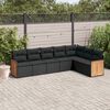 vidaXL Set Divani da Giardino con Cuscini 7pz Nero Polyrattan