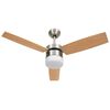 vidaXL Ventilatore Soffitto Luce e Telecomando 108cm Marrone Chiaro