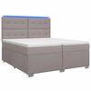 vidaXL Letto box spring con materasso Tortora 200 x 200 cm Tessuto