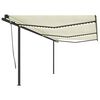 vidaXL Tenda da Sole Retrattile Manuale con LED 6x3,5 m Crema