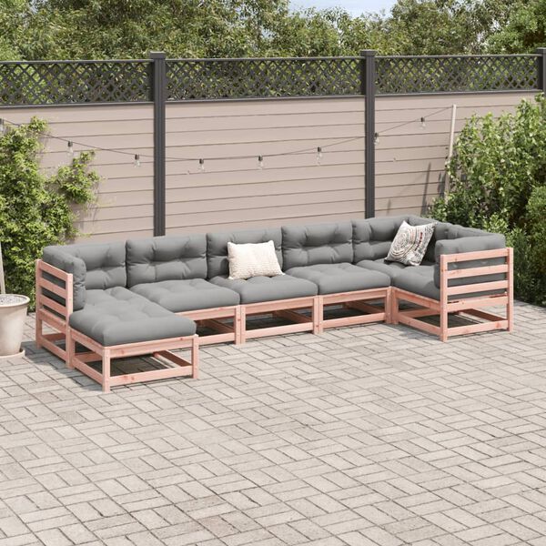 vidaXL Set Divani da Giardino 7 pz in Legno Massello Abete Douglas