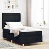 vidaXL Letto a molle con materasso Nero 90 x 200 cm Tessuto