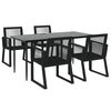 vidaXL Set da Pranzo da Giardino 5 pz Nero in Rattan PVC