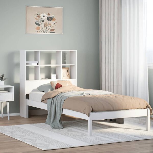 vidaXL Letto Libreria senza Materasso Bianca 90x200 cm Legno di Pino