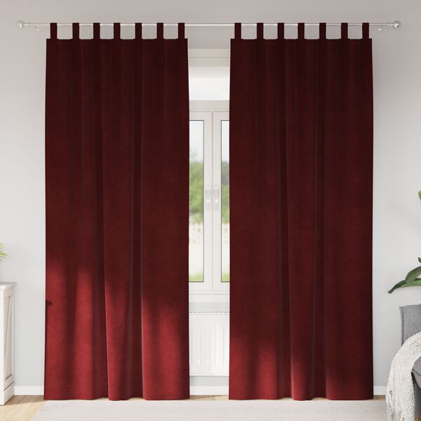 vidaXL Tende oscuranti 2 pcs Rosso Vino 140 x 260 cm Velluto