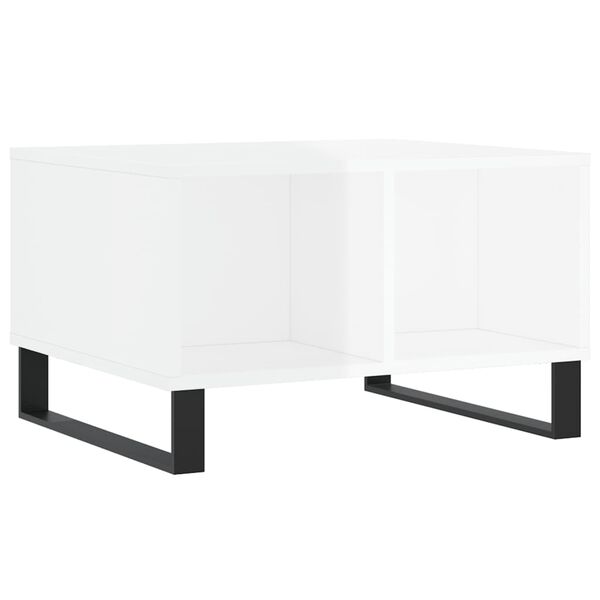 vidaXL Tavolino Salotto Bianco Lucido 60x50x36,5 cm Legno Multistrato