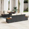 vidaXL Set Divano da Giardino con archiviazione 6 pcs Nero Poly Rattan