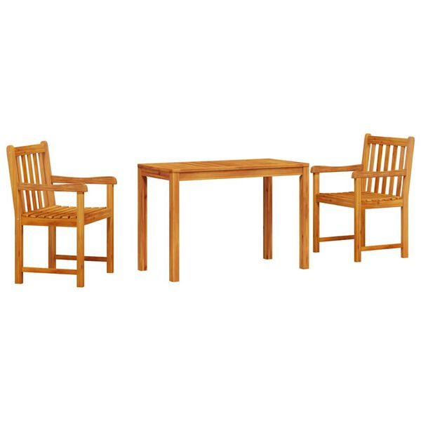 vidaXL Set da Pranzo per Giardino 3 pcs Marrone