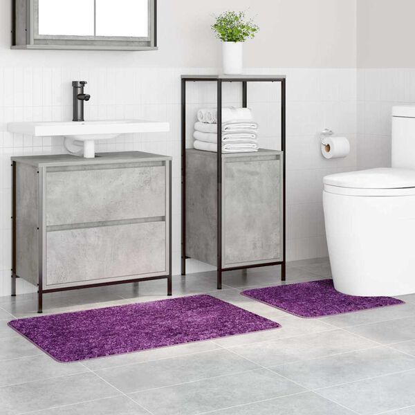 vidaXL Set di tappetini antiscivolo per il bagno 2 pcs Viola PP