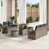 vidaXL Set Divano da Giardino con cuscino 10 pcs Grigio polyrattan