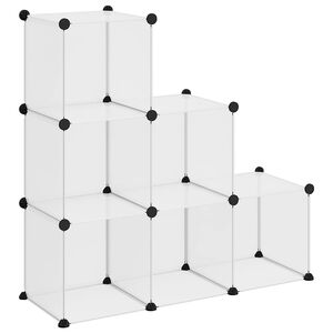 vidaXL Organizzatore Portaoggetti con 6 Cubi Trasparenti in PP