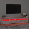vidaXL Mobile Porta TV con Luci LED Grigio Cemento 210x35x40 cm