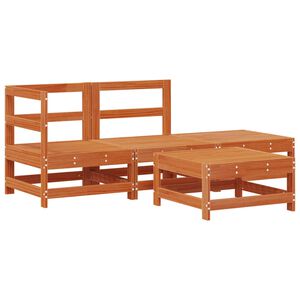 vidaXL Set Lounge da Giardino 4 pcs Marrone Cera