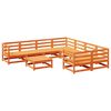 vidaXL Set Divani da Giardino 9 pz Marrone Cera Legno Massello Pino