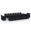 vidaXL Set da Pranzo per Giardino 19 pz con Cuscini in Polyrattan Nero