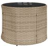 vidaXL Divano Giardino Tavolo e Cuscini Semicircolare Beige Polyrattan