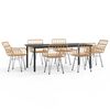 vidaXL Set da Pranzo da Giardino 7 pz in Polyrattan