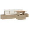 vidaXL Set Divano da Giardino 5 pcs Beige Poly Rattan