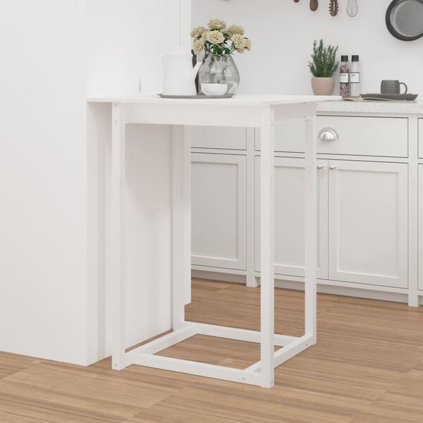 vidaXL Tavolo da Bar Bianco 80x80x110 cm in Legno Massello di Pino