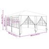 vidaXL Tenda Party Bianco 400 x 400 x 266 cm Polietilene