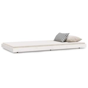 vidaXL Giroletto senza Materasso Bianco 100x200 cm Legno Massello Pino
