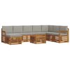vidaXL Set divano sezionale con cuscino 9 pcs Grigio Naturale e Chiaro