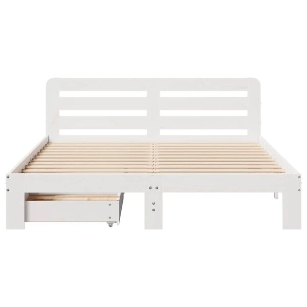 vidaXL Letto senza Materasso Bianco 140x190 cm Legno Massello di Pino