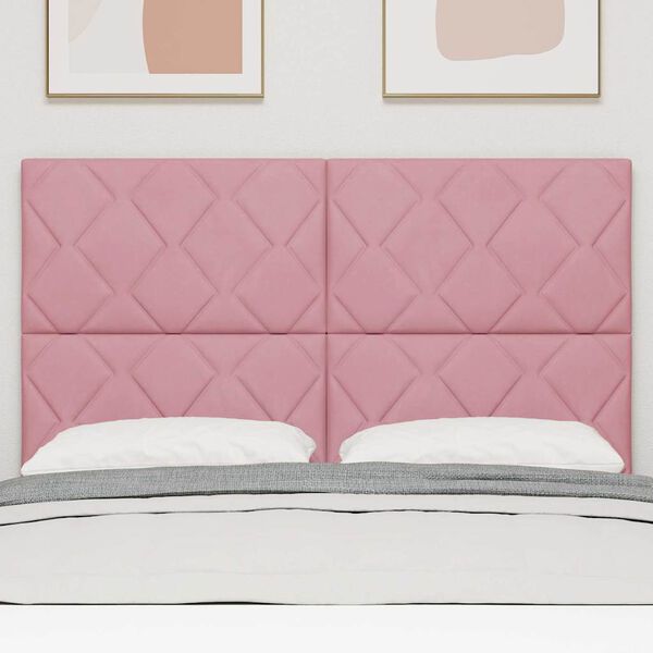 vidaXL Testiera con testiera Rosa 160 cm Velluto